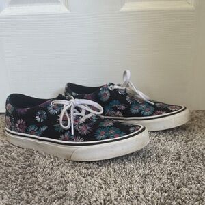 Vans Floral Canvas Sneakers with White Laces